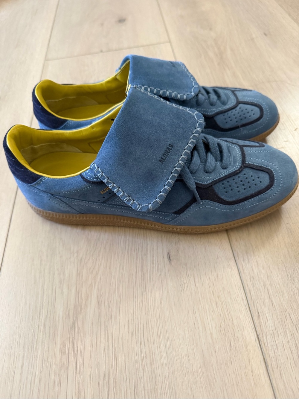 ALOHAS TB.490 Club Suede Blue Leather Sneakers - Picture 4 of 6